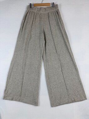 Lauren Conrad Womens Wide-Leg Gray Metallic Pants Size M